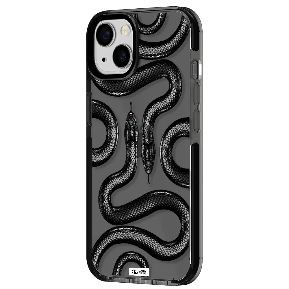Black Snake Apple iPhone 13 impact Smoke Black Case
