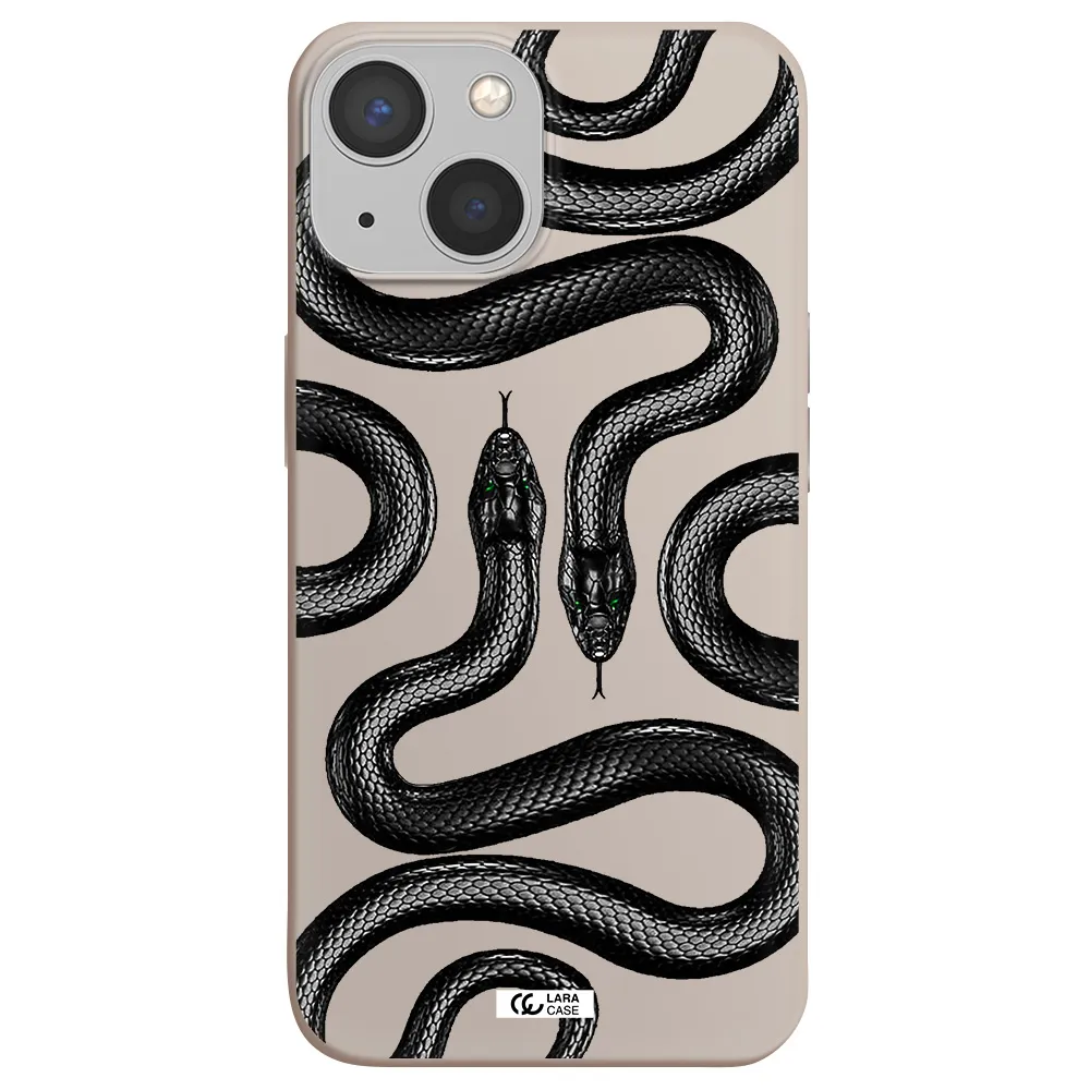 Black Snake Apple iPhone 13 mini Silicone Stone Case