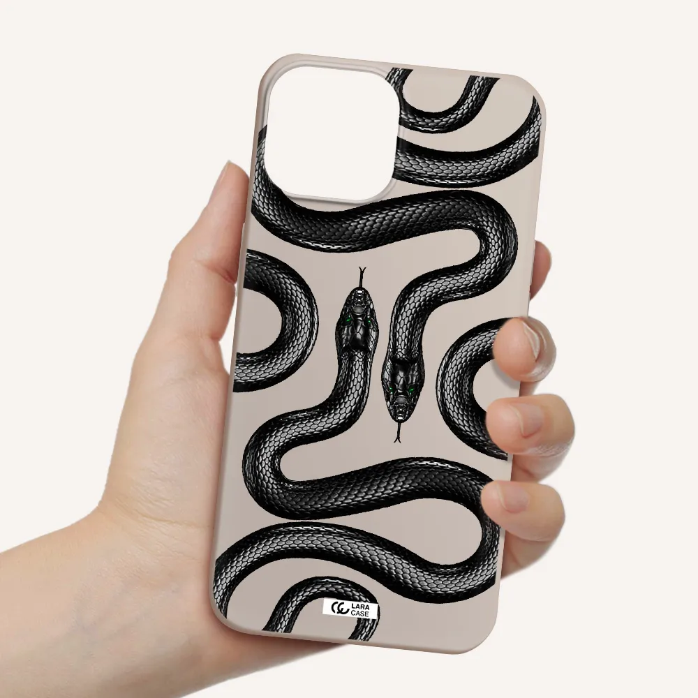 Black Snake Apple iPhone 13 mini Silicone Stone Case