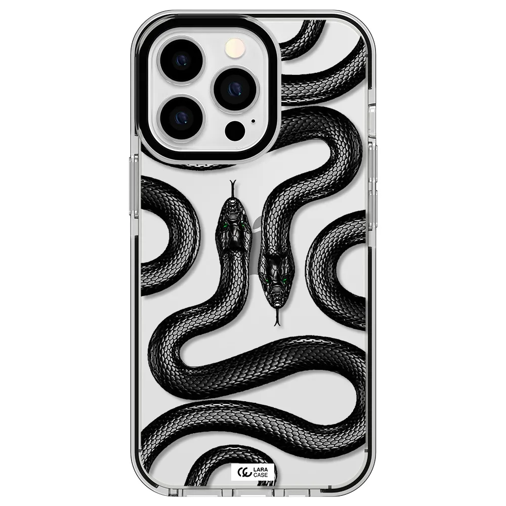 Black Snake Apple iPhone 13 Pro impact black border Case