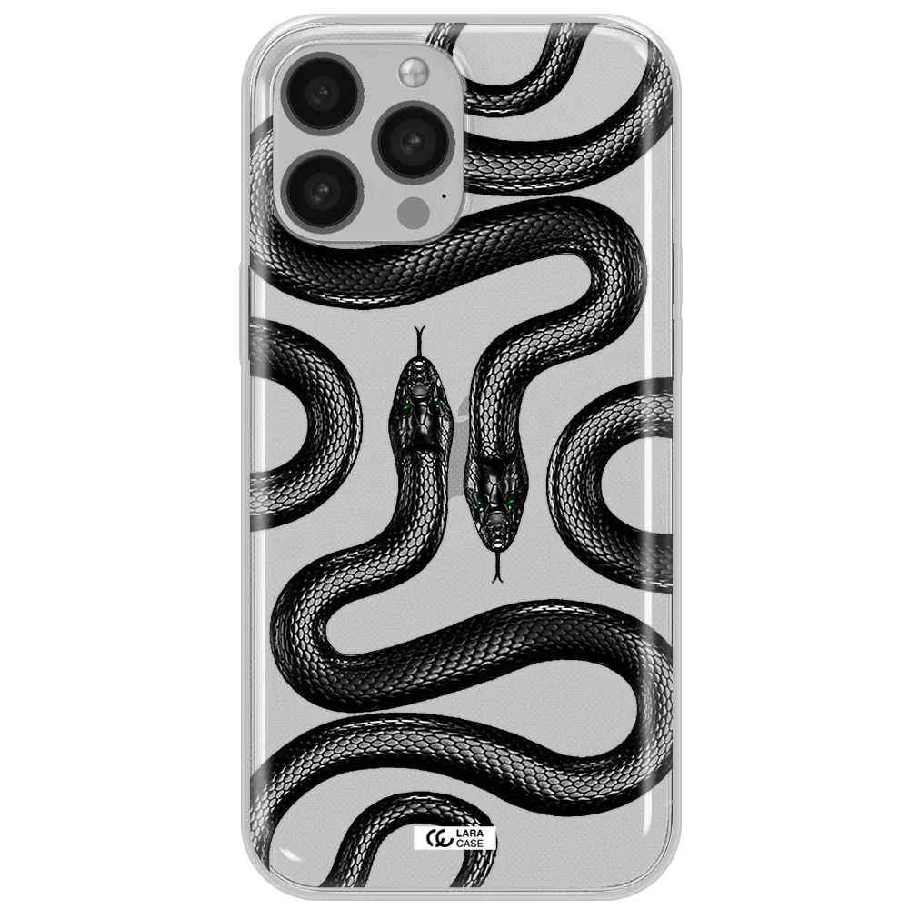 Black Snake Apple iPhone 13 Pro Max Clear TPU Case