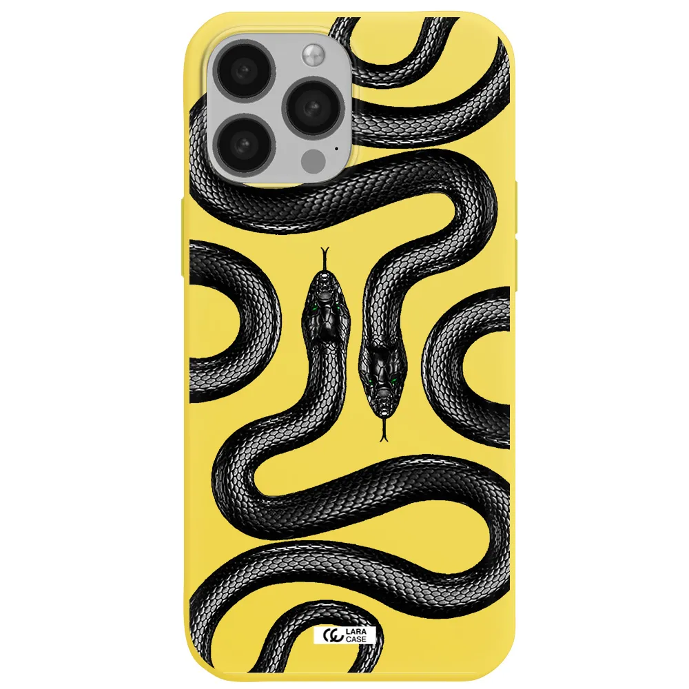 Black Snake Apple iPhone 13 Pro Silicone canary yellow Case