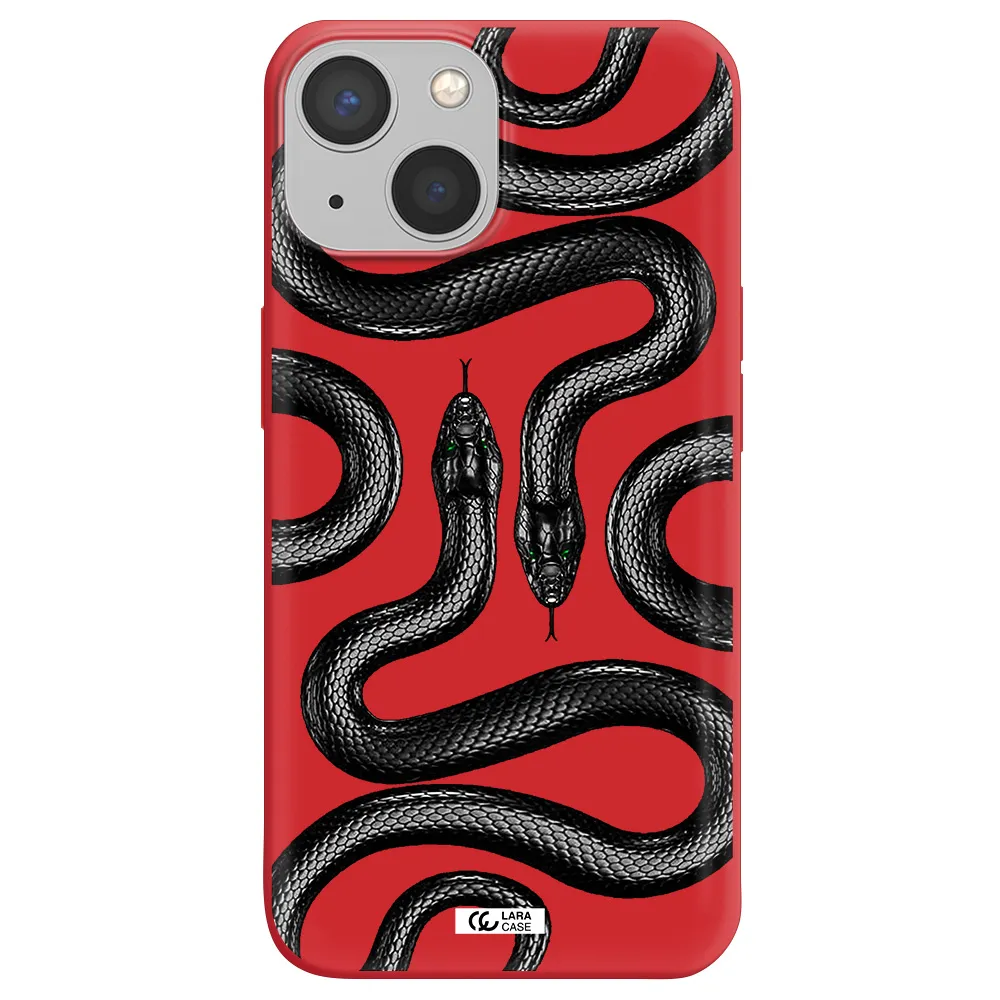 Black Snake Apple iPhone 13 Silicone Imperial Red Case