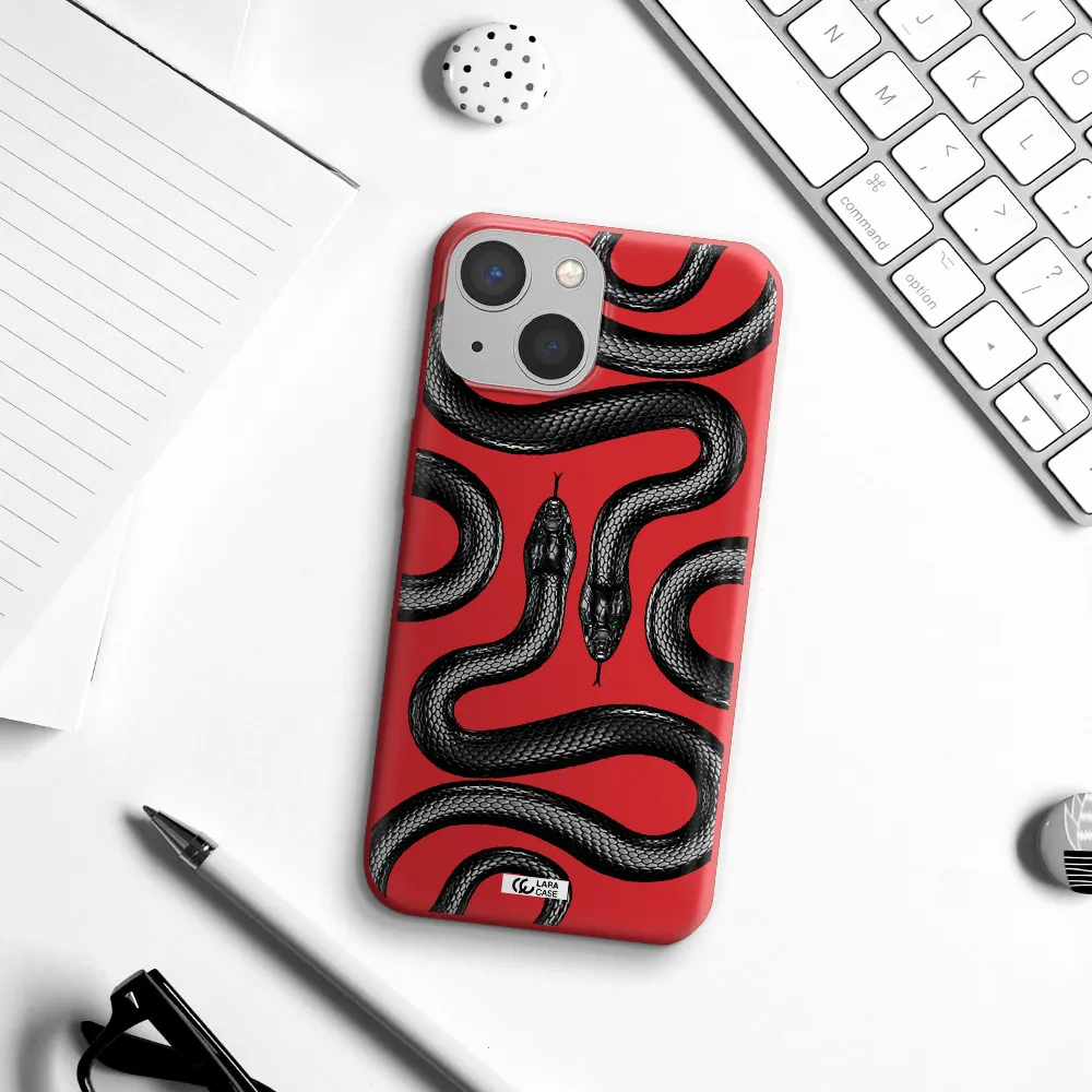 Black Snake Apple iPhone 13 Silicone Imperial Red Case