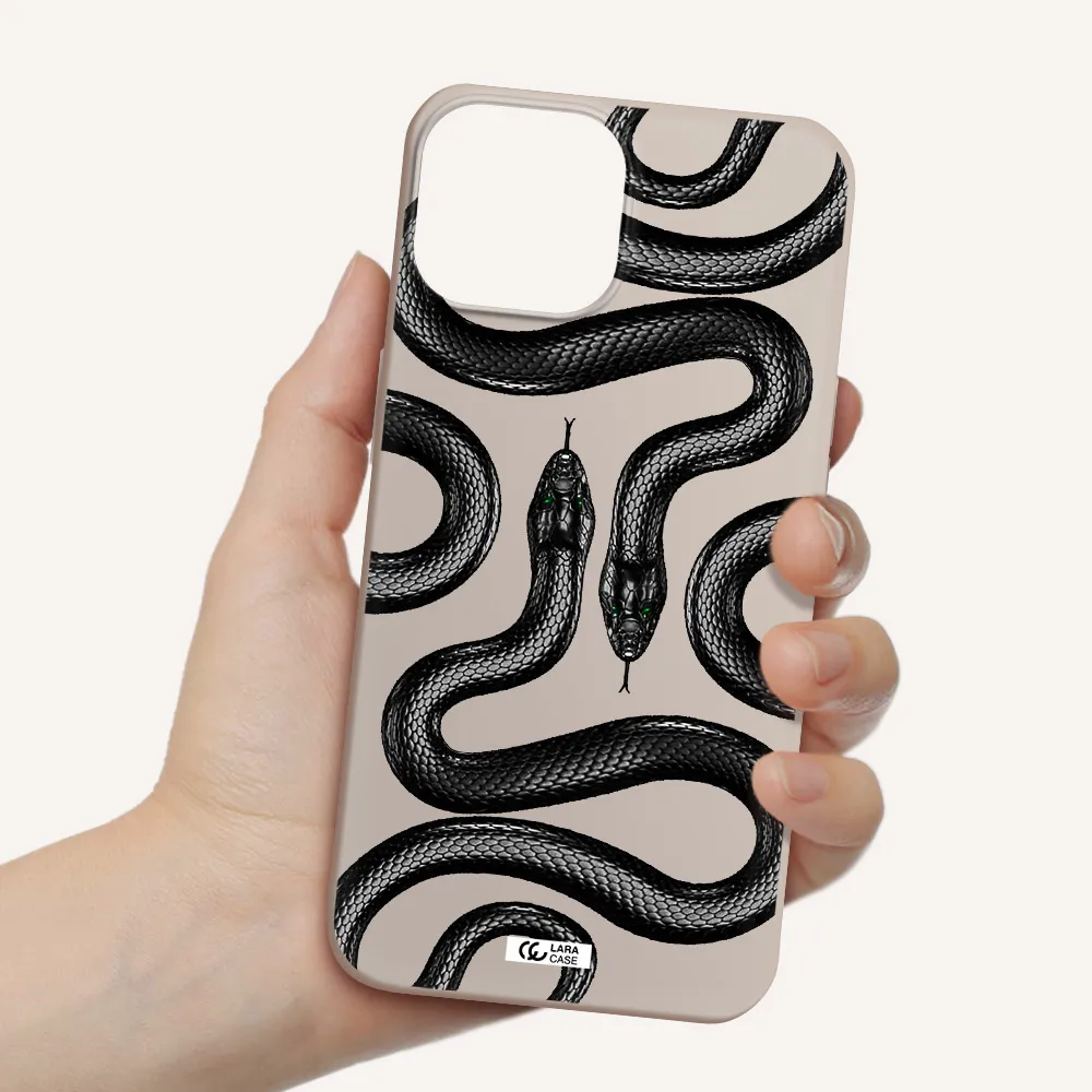 Black Snake Apple iPhone 13 Silicone Stone Case