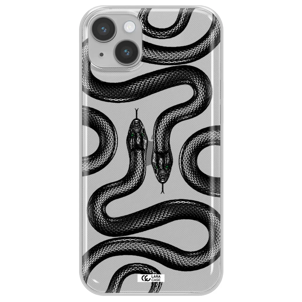 Black Snake Apple iPhone 14 Clear TPU Case