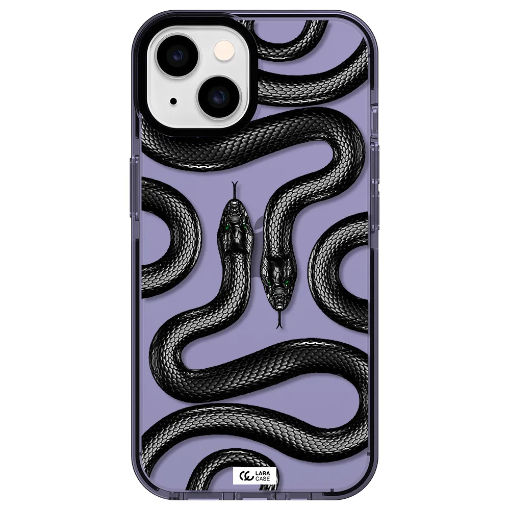 Black Snake Apple iPhone 14 impact Lilac Case