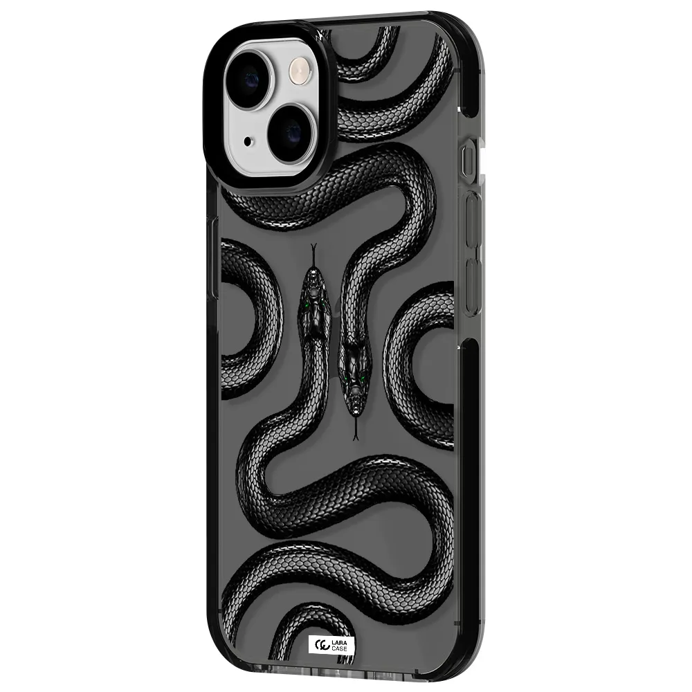 Black Snake Apple iPhone 14 impact Smoke Black Case