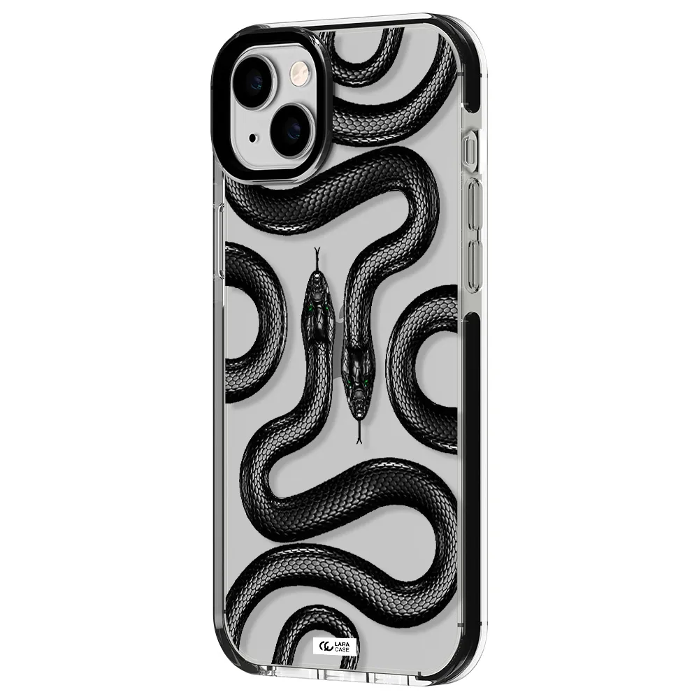 Black Snake Apple iPhone 14 plus impact black border Case