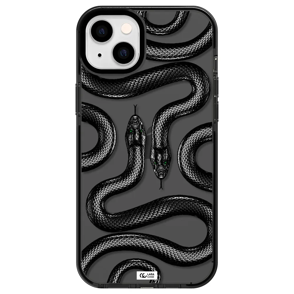Black Snake Apple iPhone 14 plus impact Smoke Black Case
