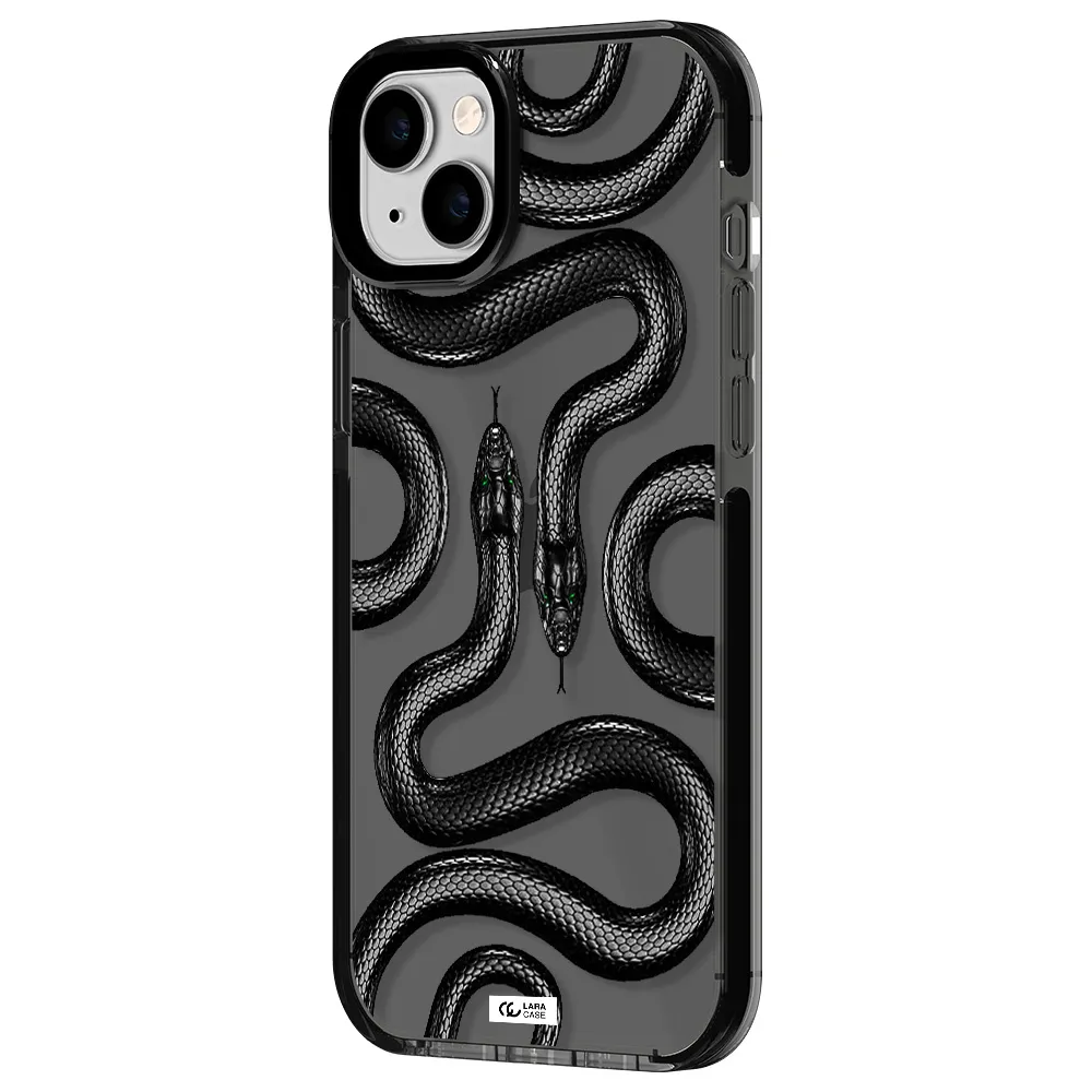 Black Snake Apple iPhone 14 plus impact Smoke Black Case