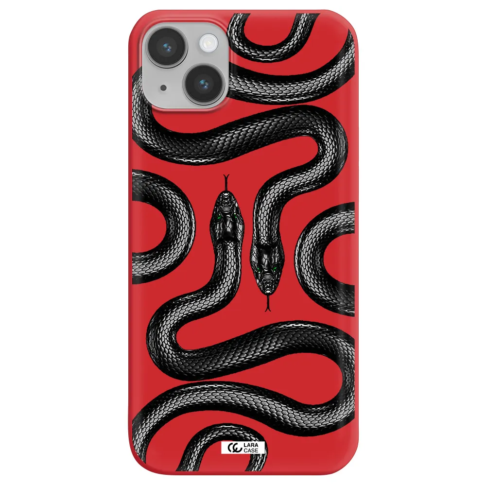 Black Snake Apple iPhone 14 plus Silicone Imperial Red Case