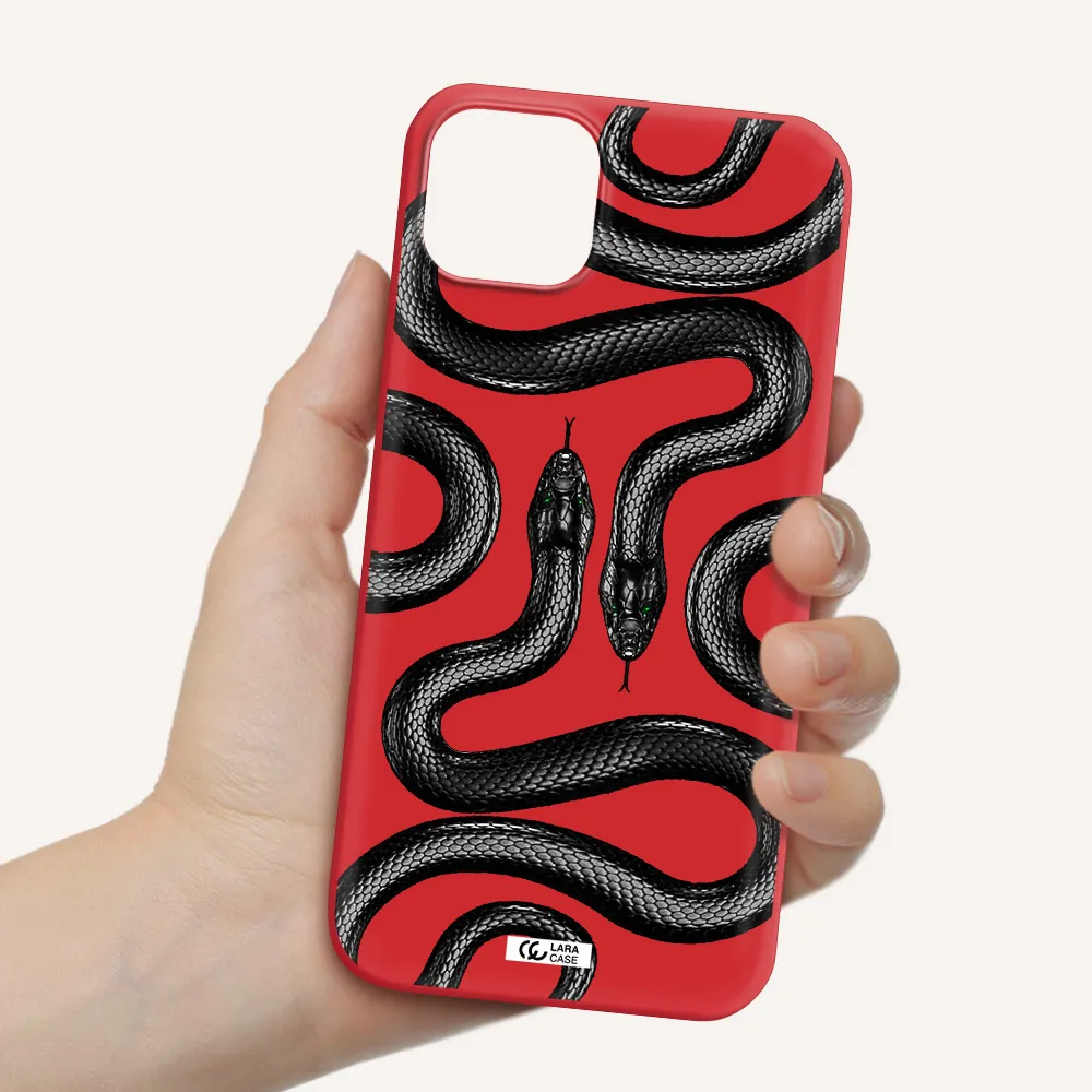 Black Snake Apple iPhone 14 plus Silicone Imperial Red Case