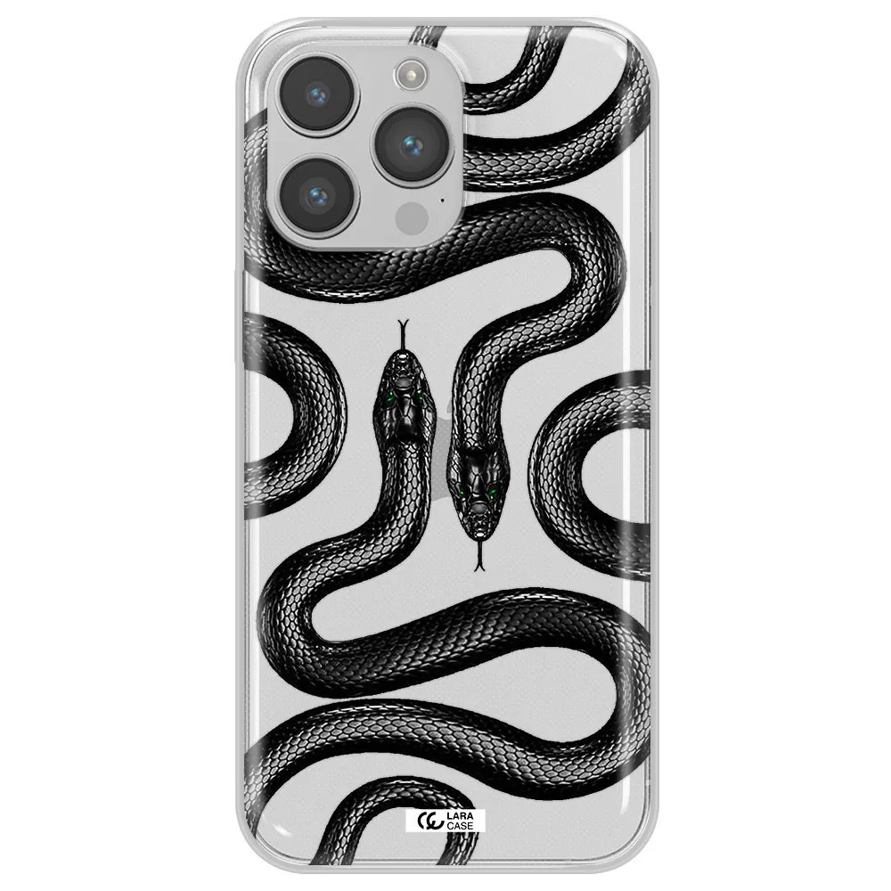 Black Snake Apple iPhone 14 pro Clear TPU Case