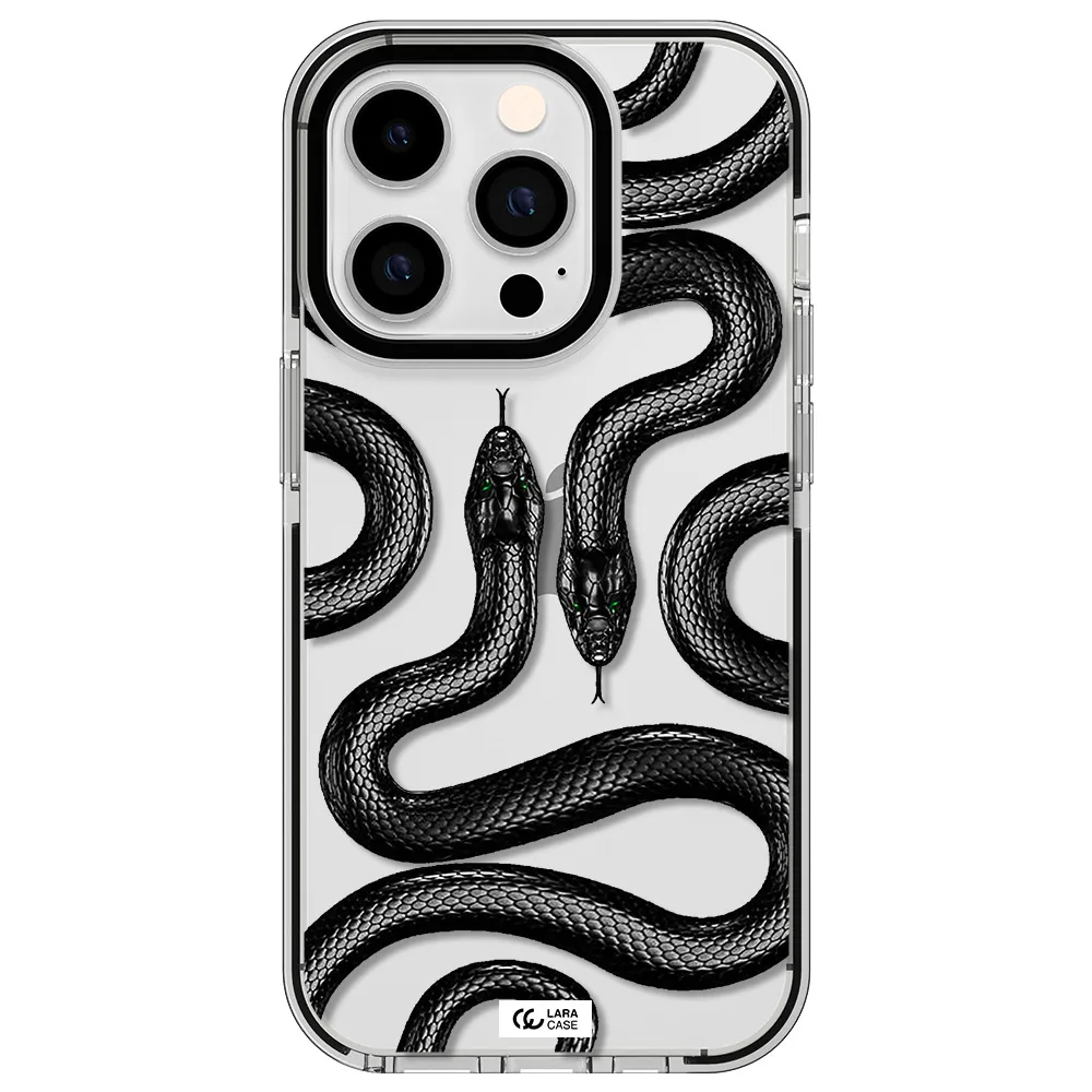 Black Snake Apple iPhone 14 pro impact black border Case