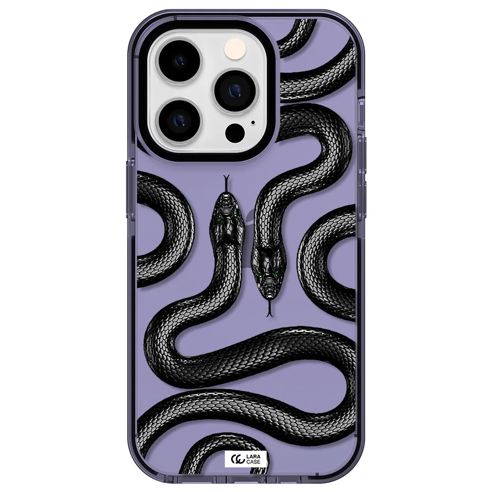 Black Snake Apple iPhone 14 pro impact Lilac Case