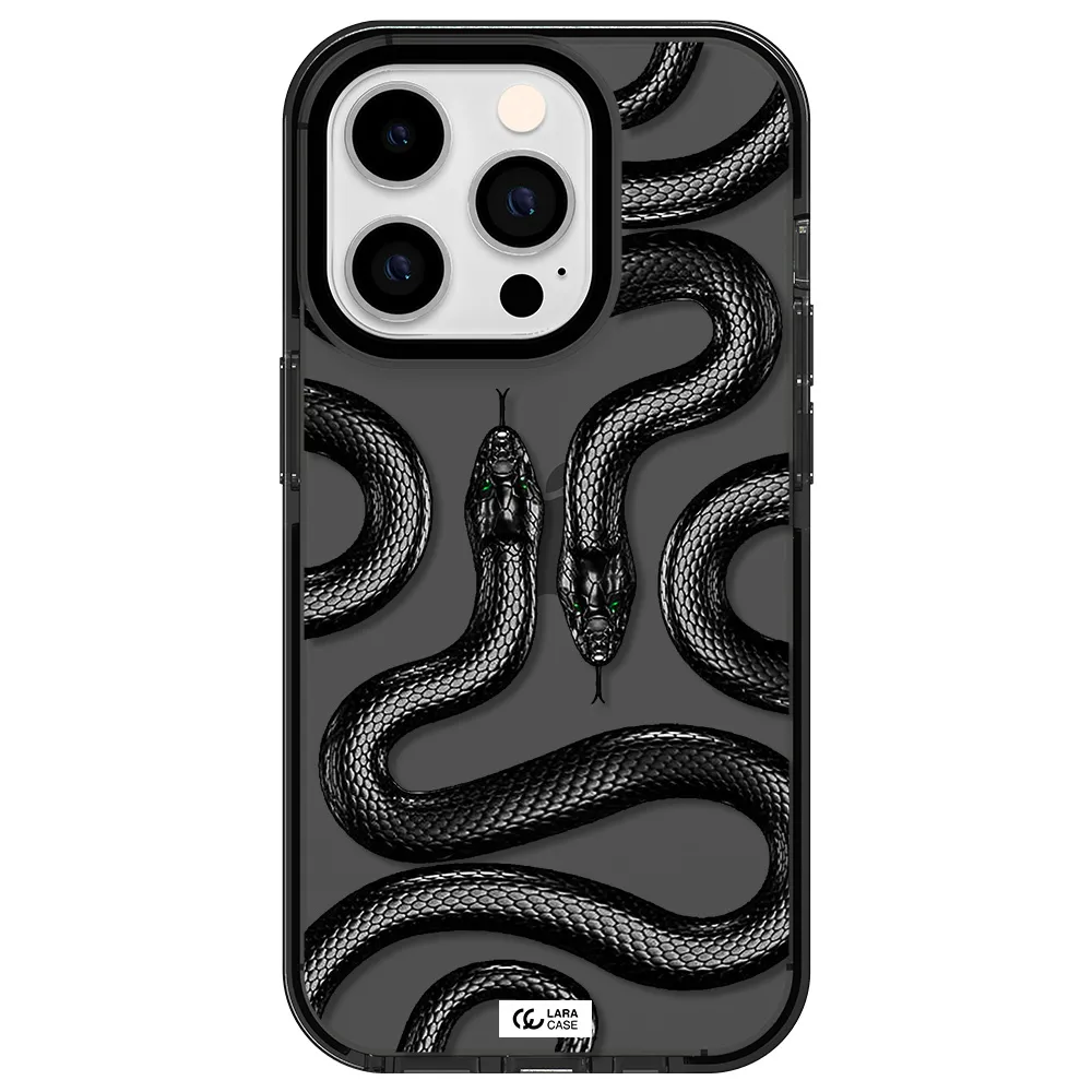 Black Snake Apple iPhone 14 pro impact Smoke Black Case