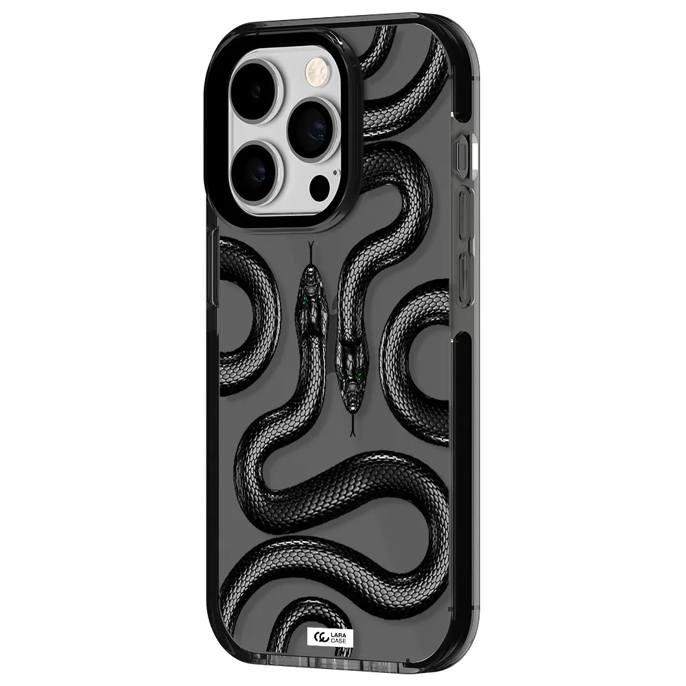 Black Snake Apple iPhone 14 pro impact Smoke Black Case