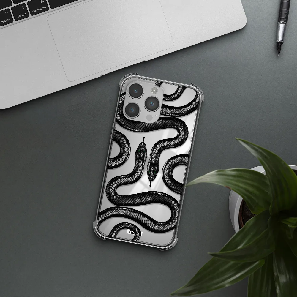 Black Snake Apple iPhone 14 pro max Clear PC Case