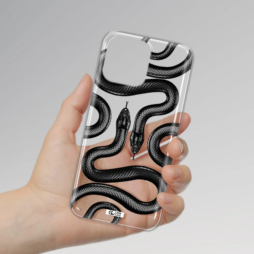 Black Snake Apple iPhone 14 pro max Clear TPU Case