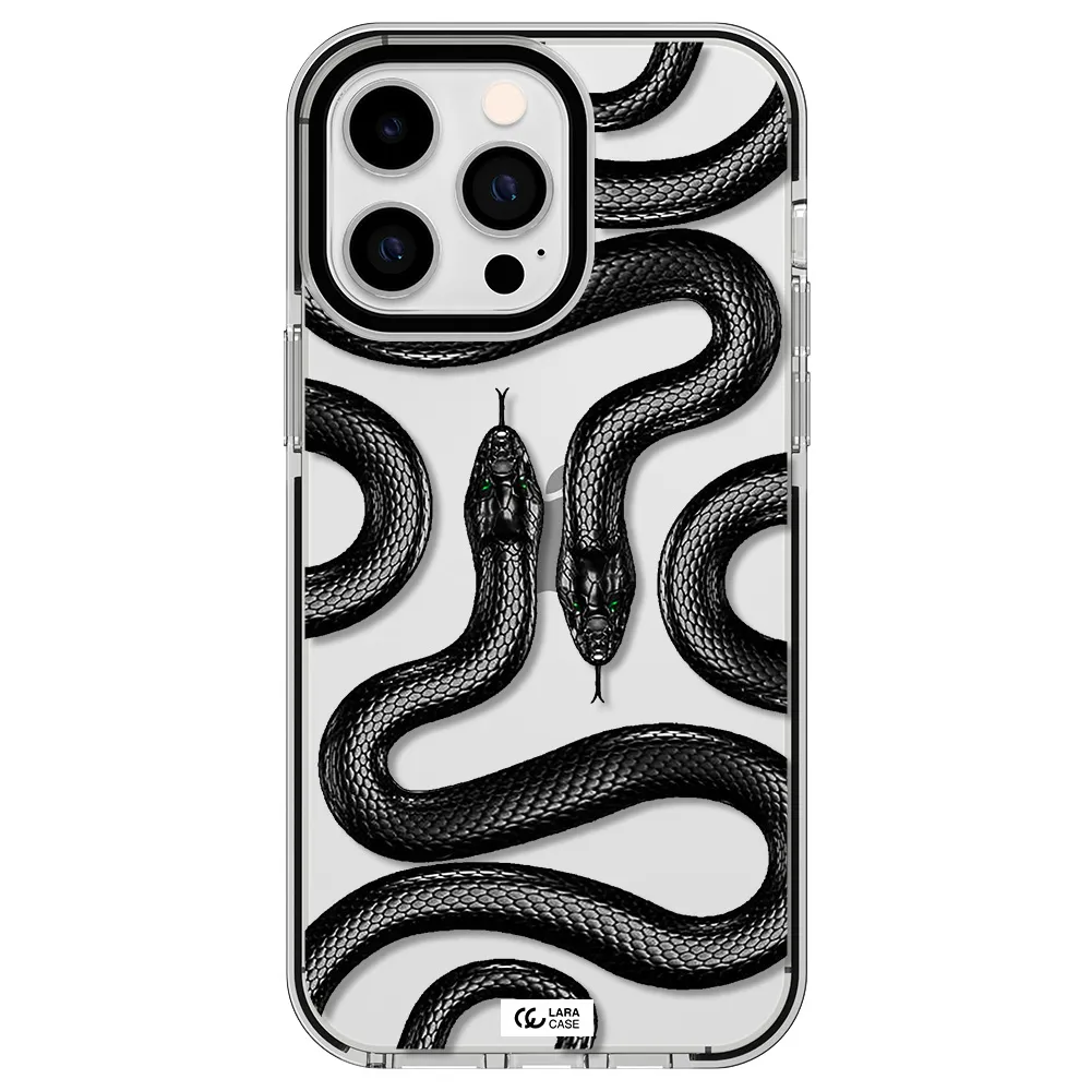 Black Snake Apple iPhone 14 pro max impact black border Case