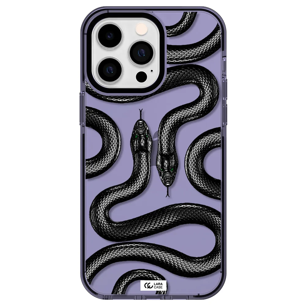 Black Snake Apple iPhone 14 pro max impact Lilac Case