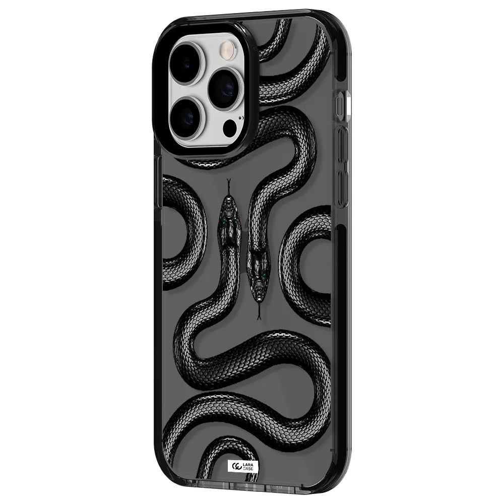 Black Snake Apple iPhone 14 pro max impact Smoke Black Case