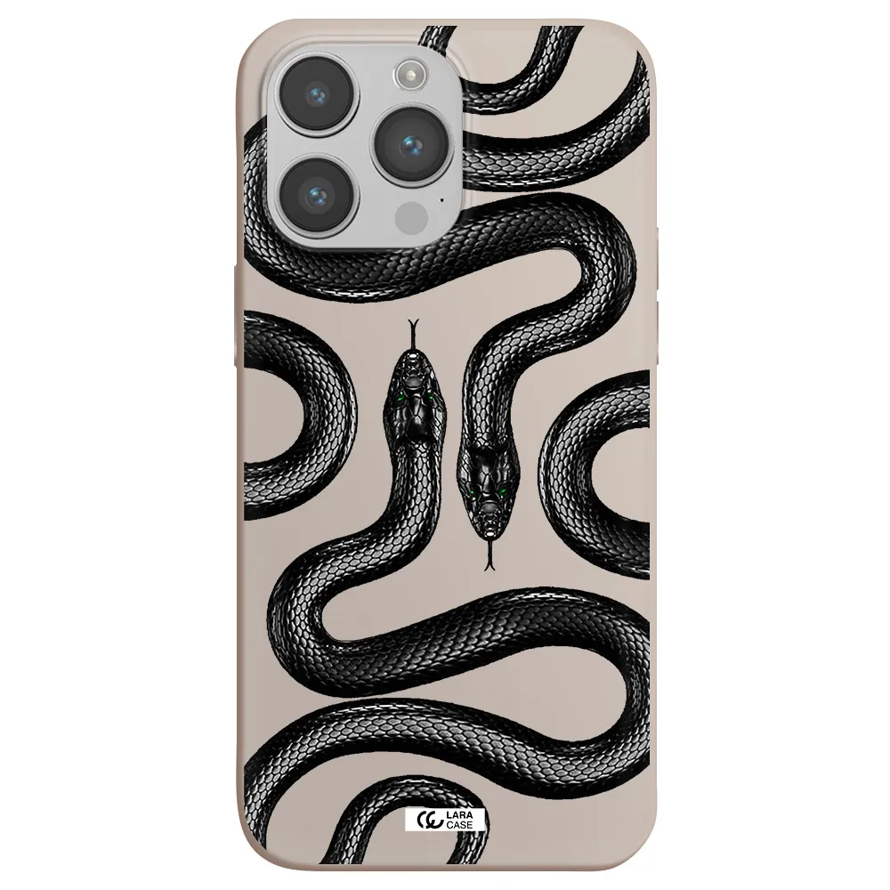 Black Snake Apple iPhone 14 pro max Silicone Stone Case