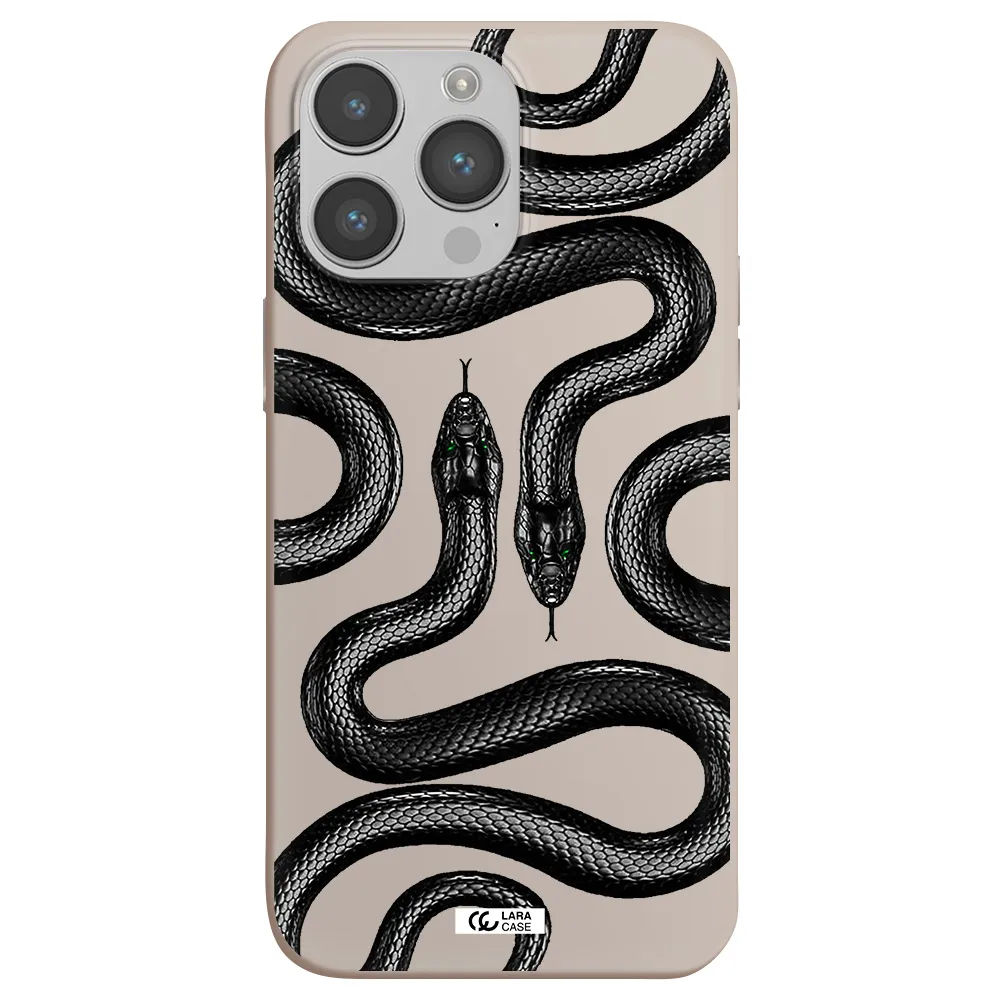 Black Snake Apple iPhone 14 pro Silicone Stone Case