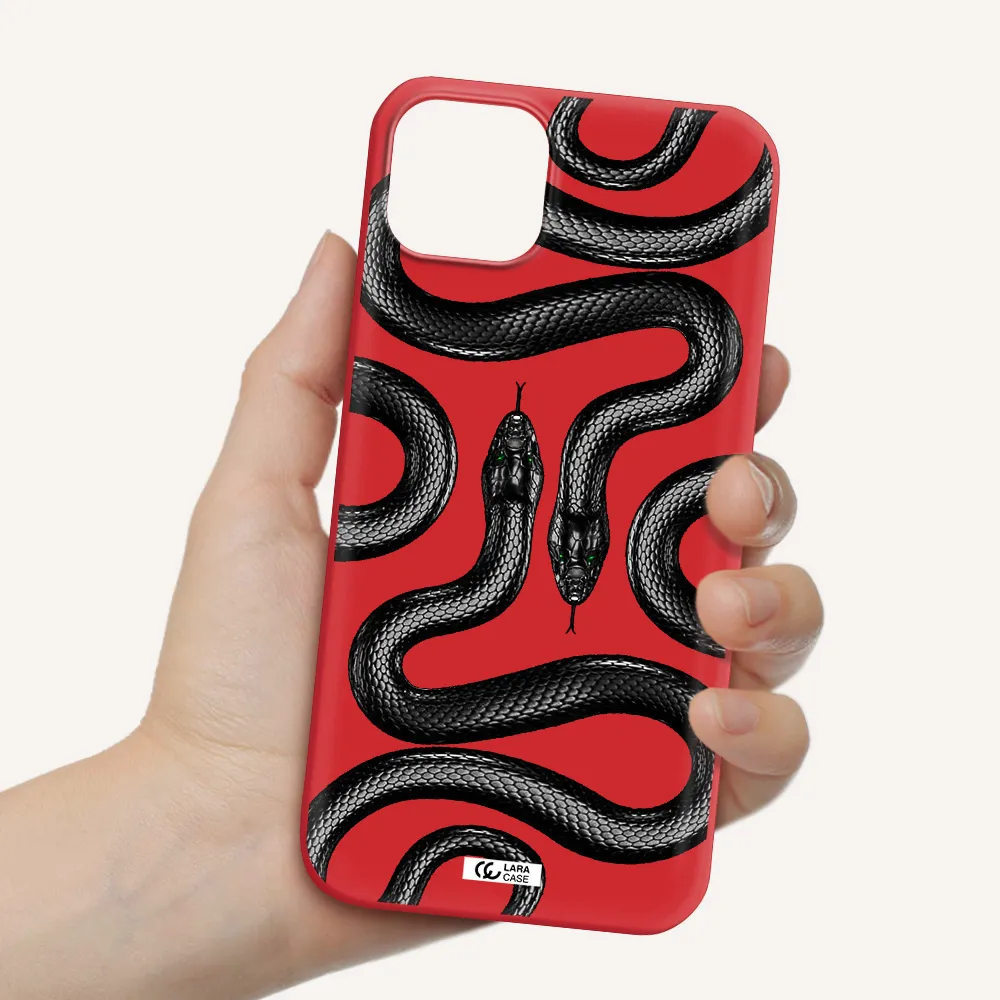 Black Snake Apple iPhone 14 Silicone Imperial Red Case