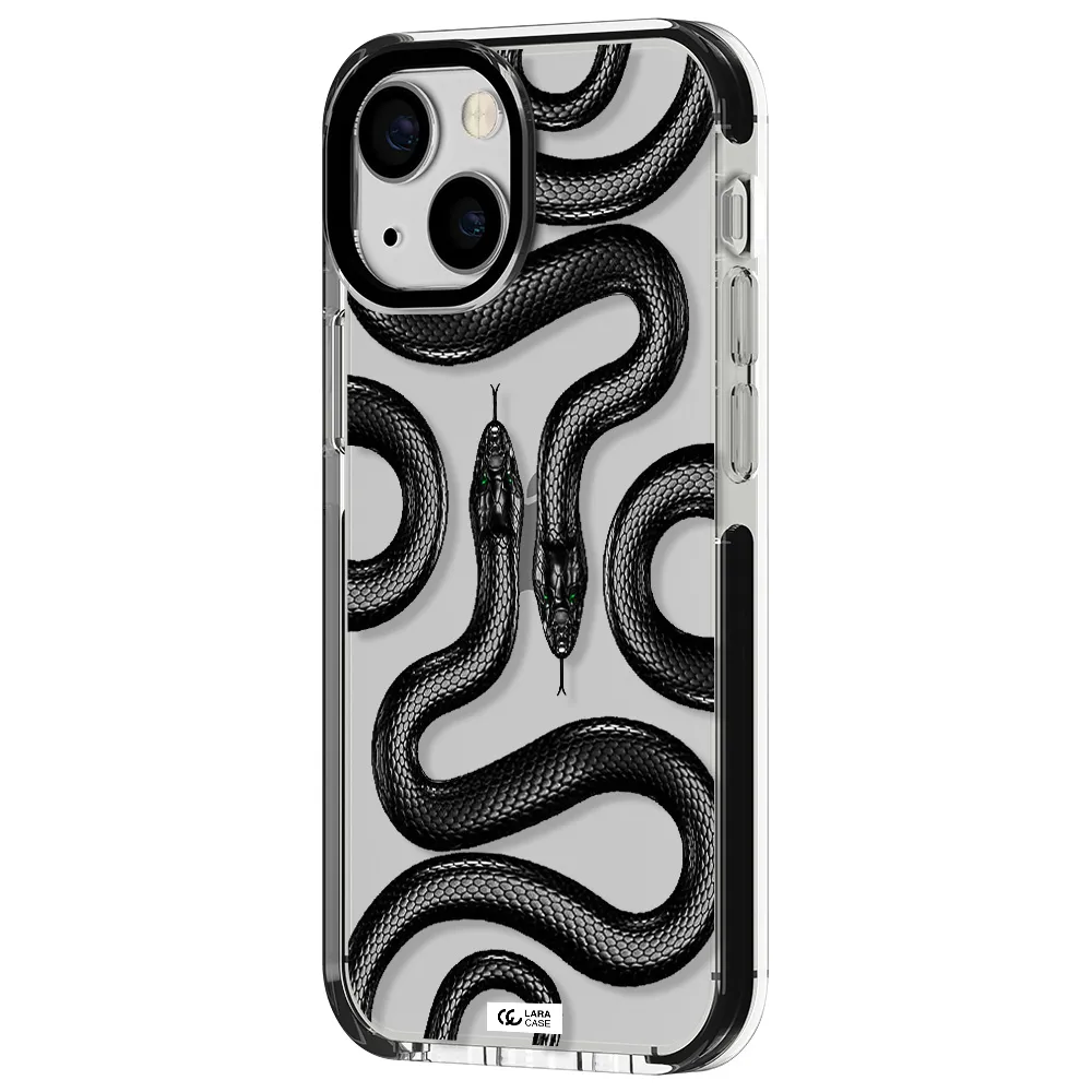 Black Snake Apple iPhone 15 impact black border Case