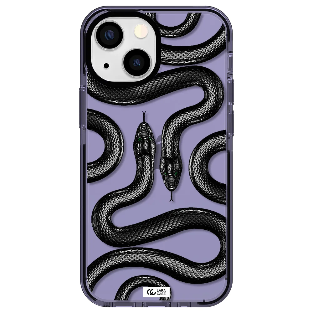 Black Snake Apple iPhone 15 impact Lilac Case