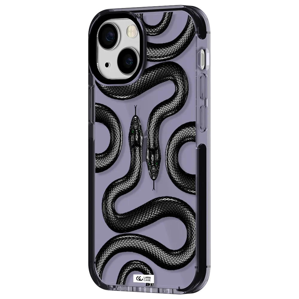Black Snake Apple iPhone 15 impact Lilac Case