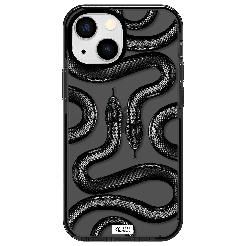 Black Snake Apple iPhone 15 impact Smoke Black Case
