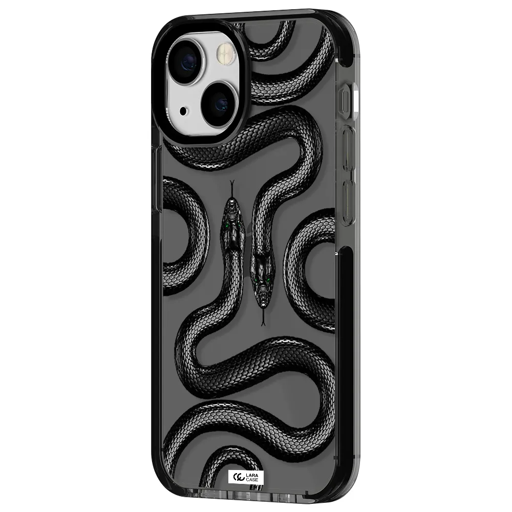 Black Snake Apple iPhone 15 impact Smoke Black Case