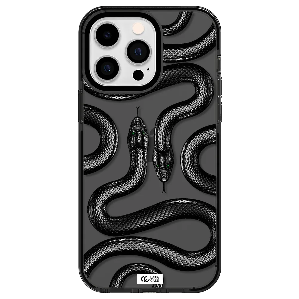 Black Snake Apple iPhone 15 Pro impact Smoke Black Case