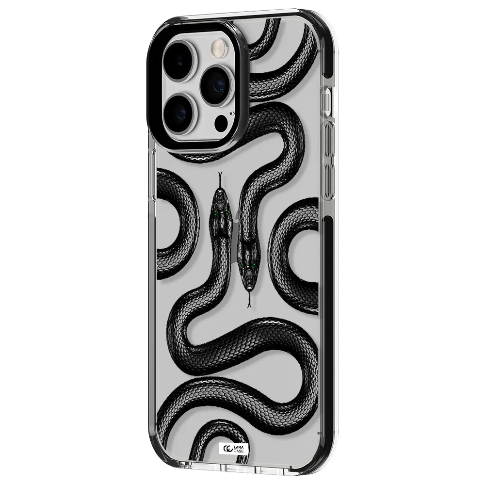 Black Snake Apple iPhone 15 Pro Max impact black border Case
