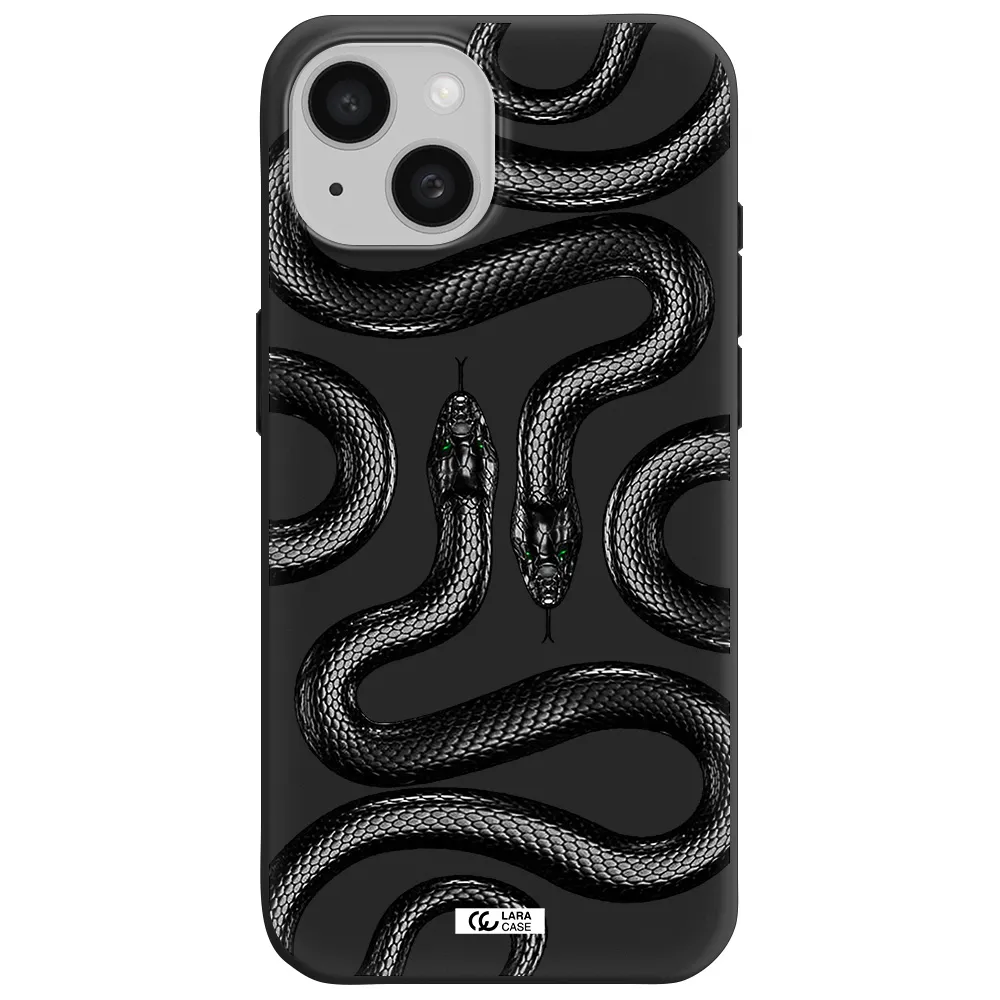 Black Snake Apple iPhone 15 Silicone black Case