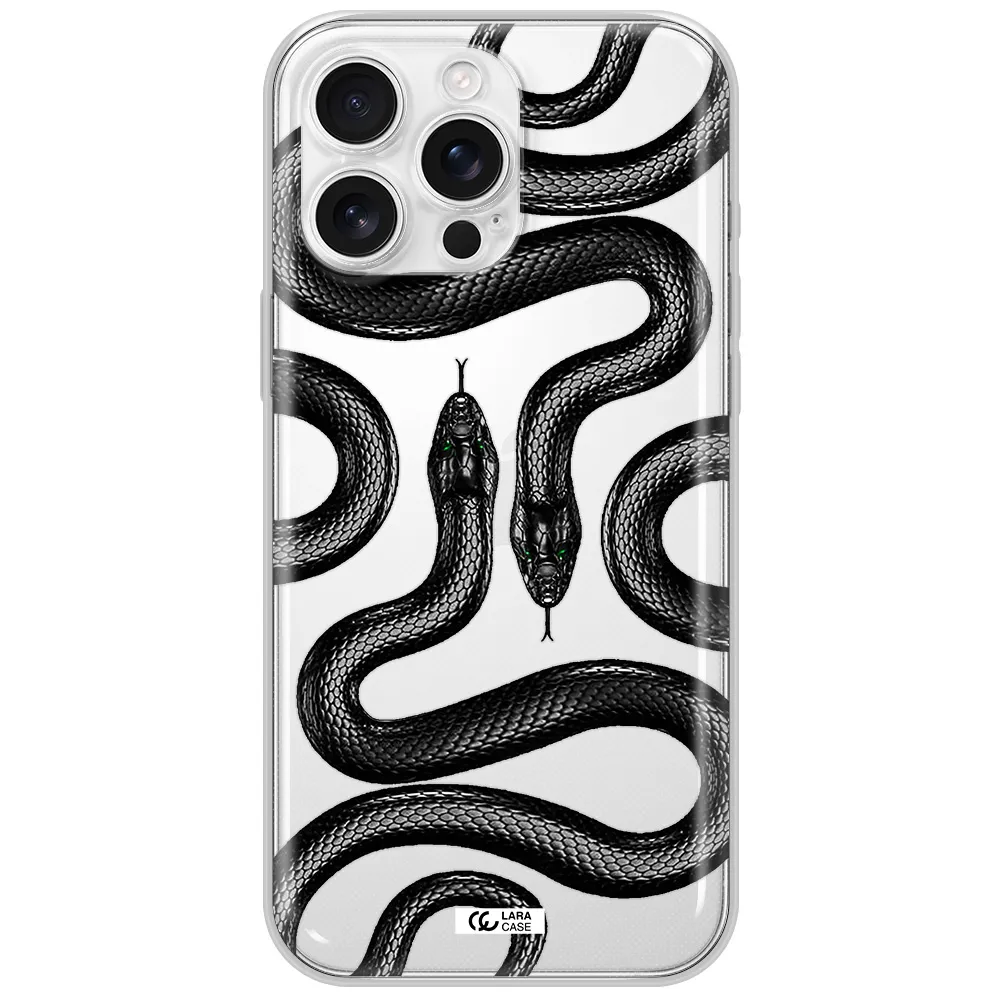 Black Snake Apple Iphone 16 Pro Max Clear Tpu Case