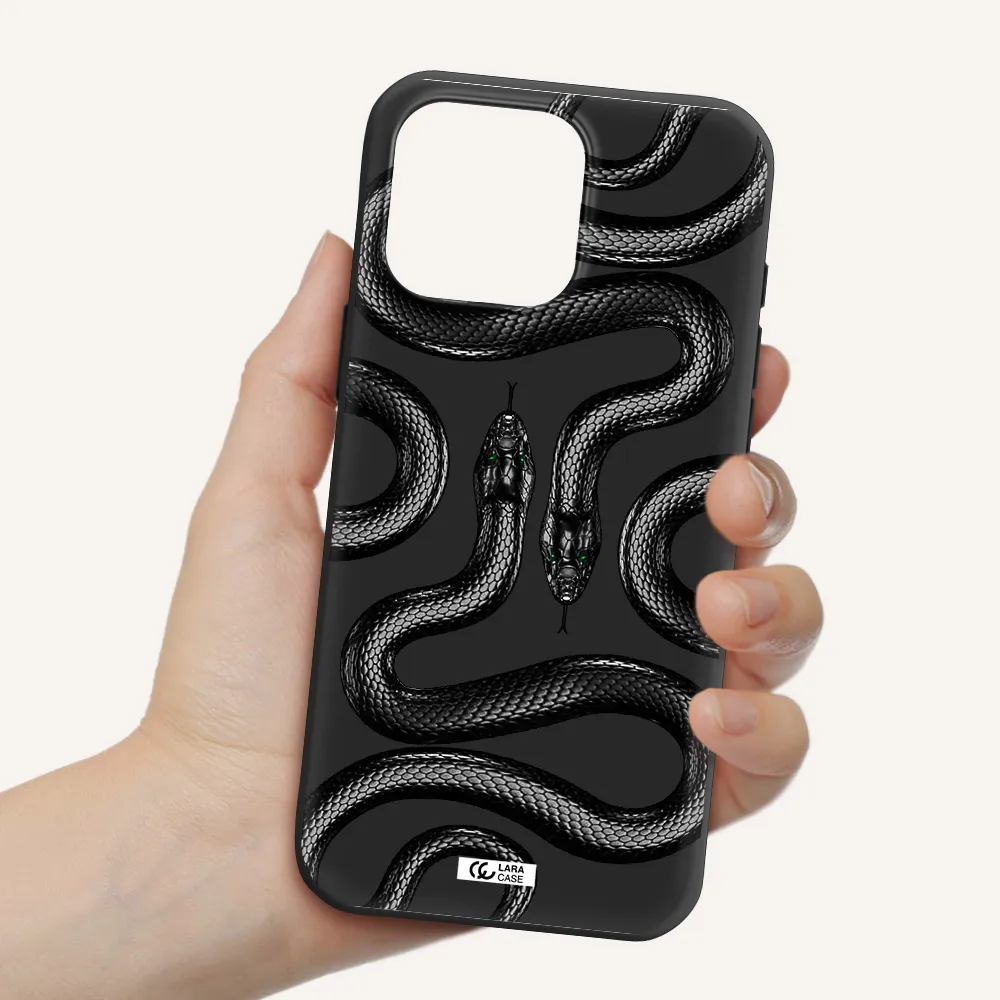 Black Snake Apple Iphone 16 Pro Max Silicone Black Case