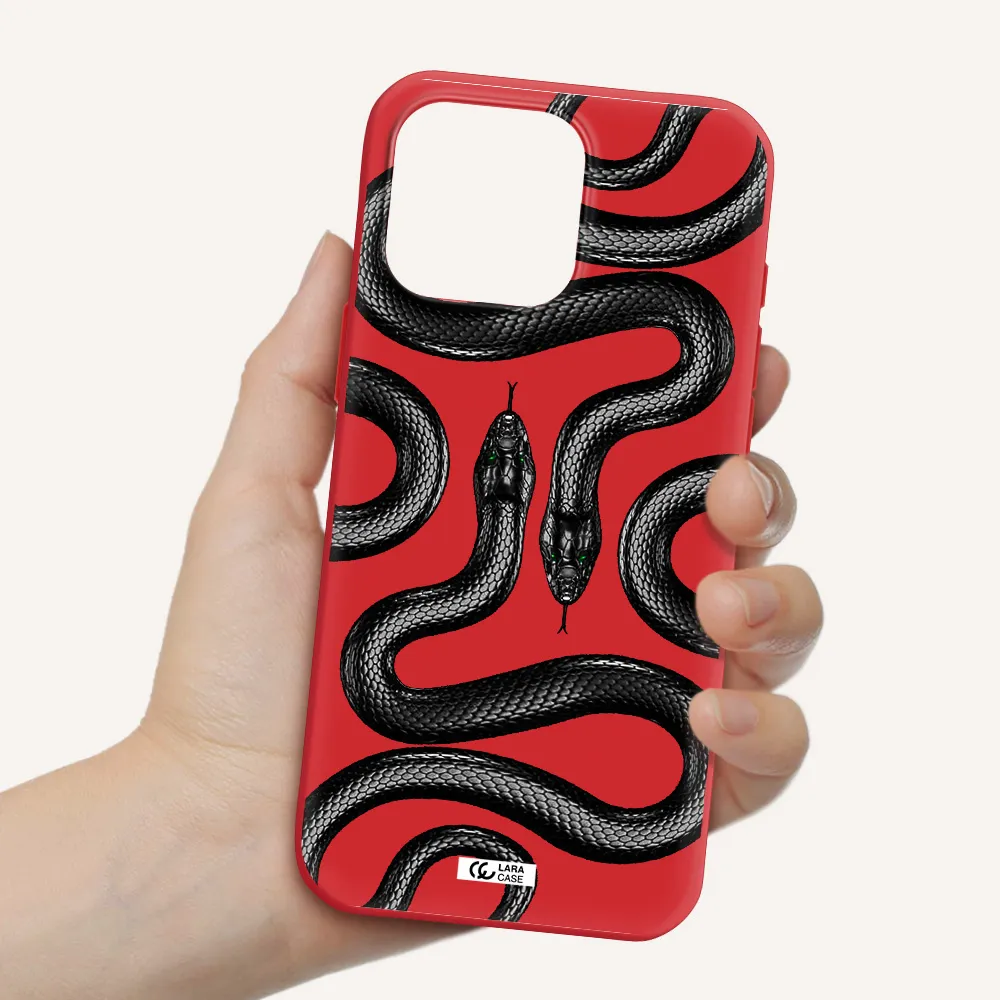 Black Snake Apple Iphone 16 Pro Max Silicone Imperial Red Case