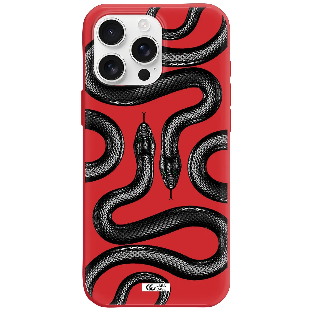 Black Snake Apple Iphone 16 Pro Max Silicone Stone Case