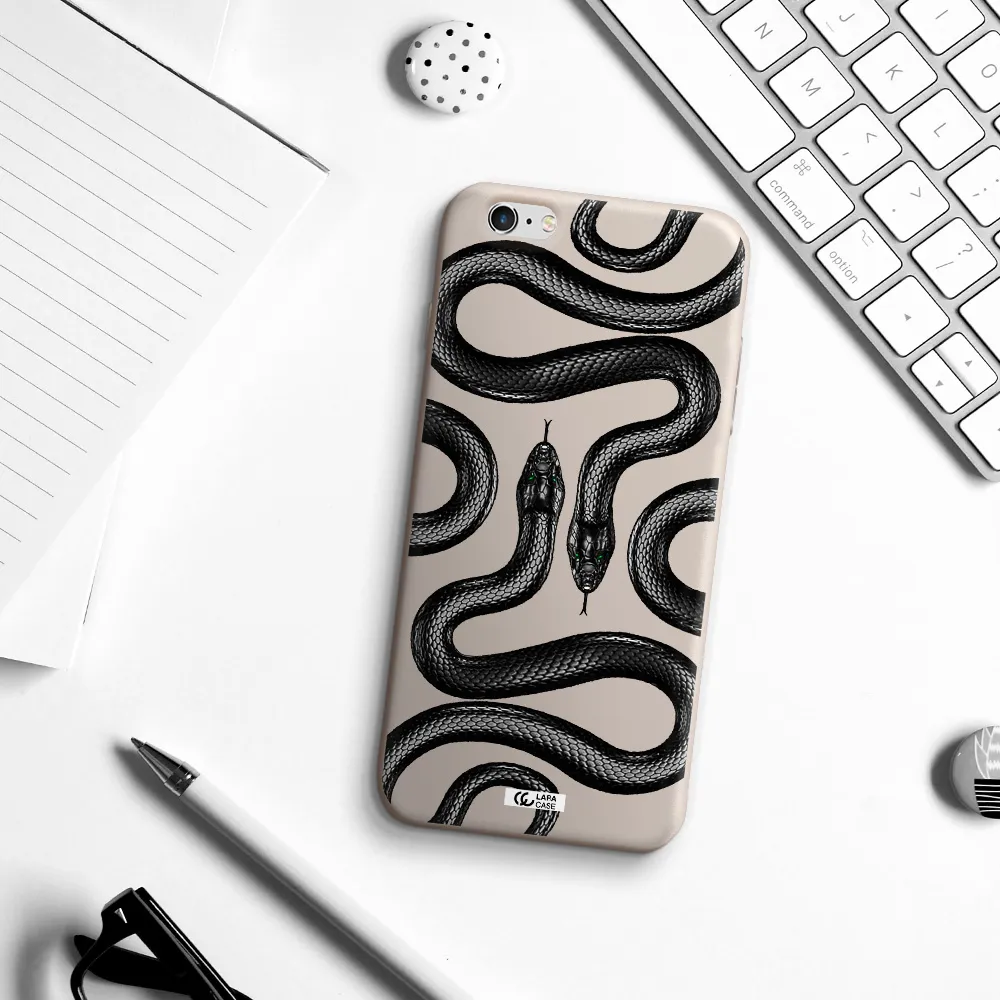 Black Snake Apple iPhone 6 plus Silicone Stone Case