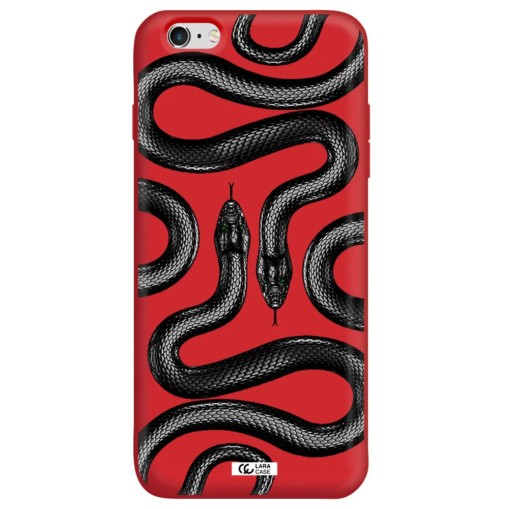 Black Snake Apple iPhone 6 s plus Silicone Imperial Red Case