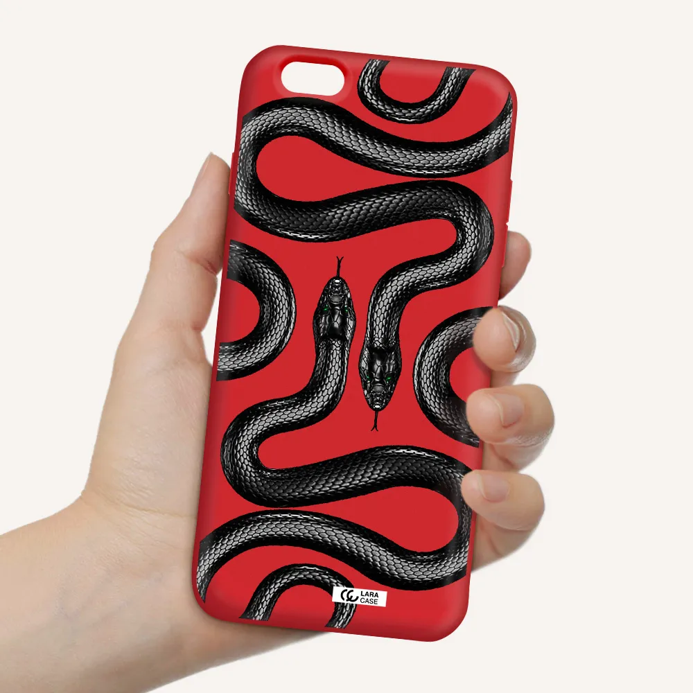 Black Snake Apple iPhone 6 s plus Silicone Imperial Red Case