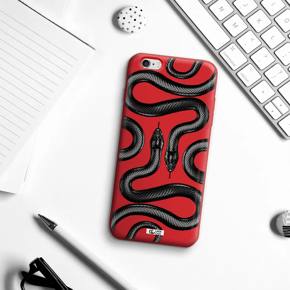 Black Snake Apple iPhone 6 s plus Silicone Imperial Red Case
