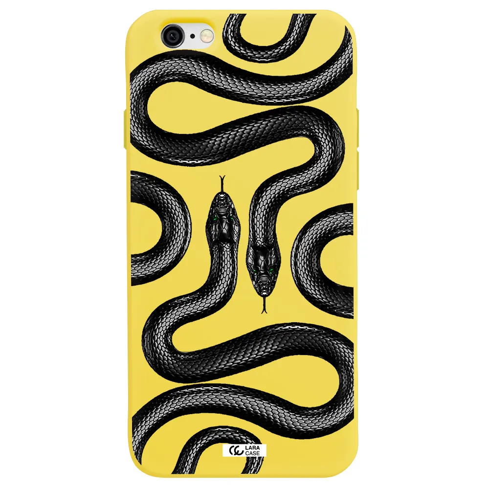 Black Snake Apple iPhone 6 Silicone canary yellow Case