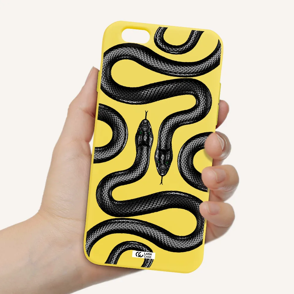 Black Snake Apple iPhone 6 Silicone canary yellow Case