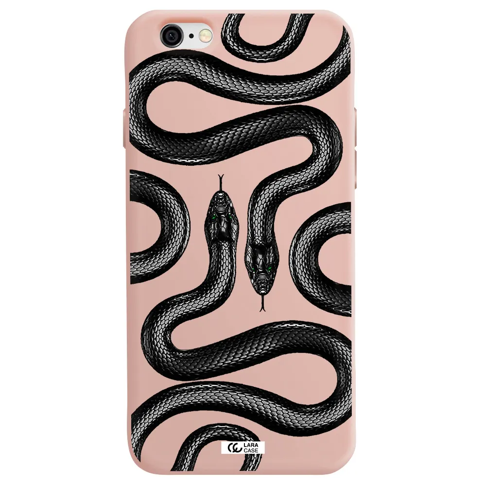 Black Snake Apple iPhone 6 Silicone pastel pink Case