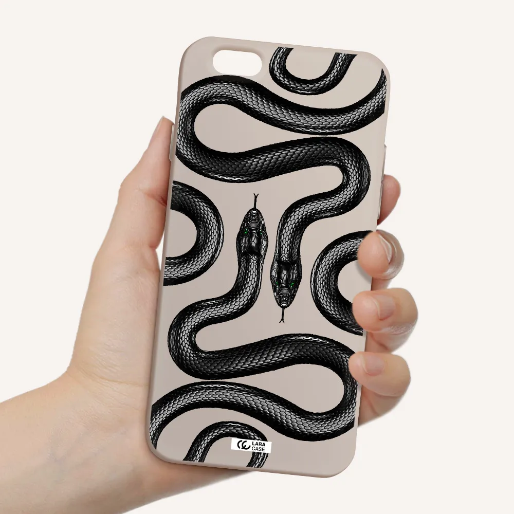 Black Snake Apple iPhone 6 Silicone Stone Case